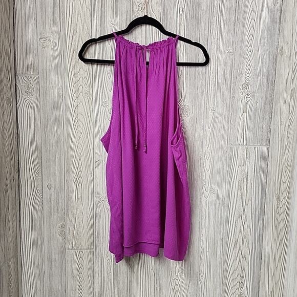 Knox Rose Womens Plus Magenta Halter Sleeveless Tank Top Size 2X - Picture 2 of 6